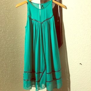 Anthropologie teal/green tunic; worn once!
